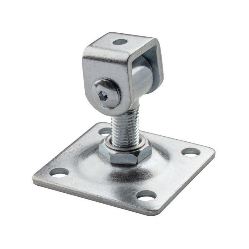 Zawias PSG 61.018.01 z szyldem 80x80x3mm - gwint M16 (regulowany, ucho ocynkowane)