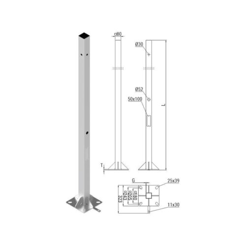 Słup ATS SKAM1/4 pod montaż kamer CCTV