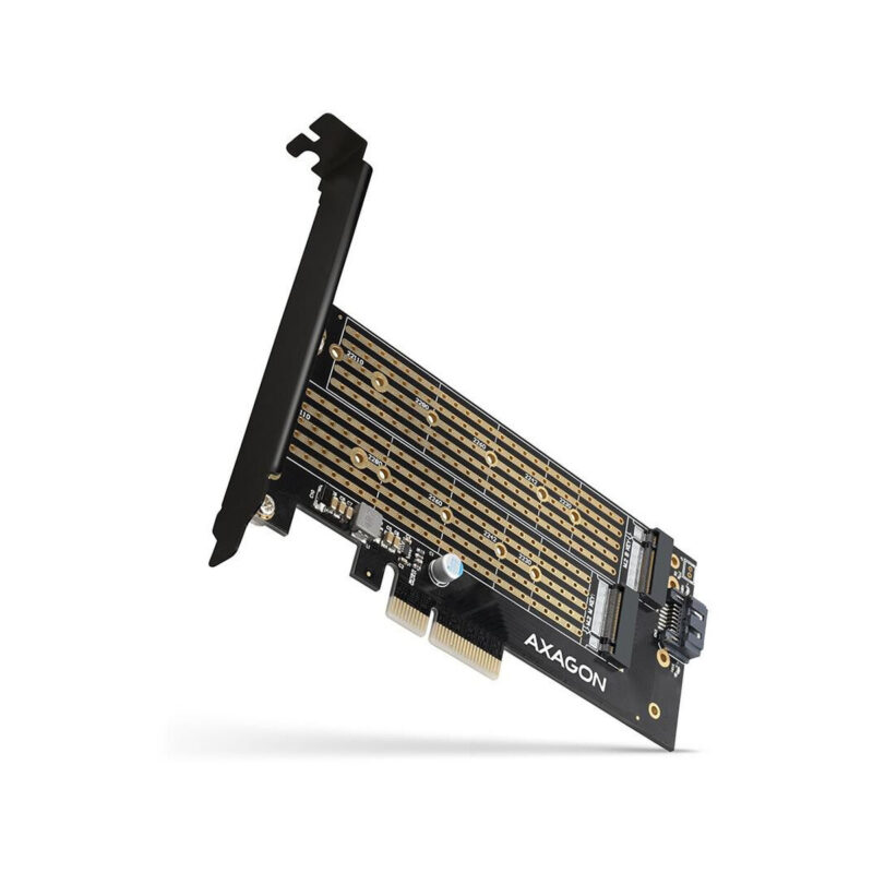 Adapter Axagon PCEM2-D PCIe NVME + SATA M.2