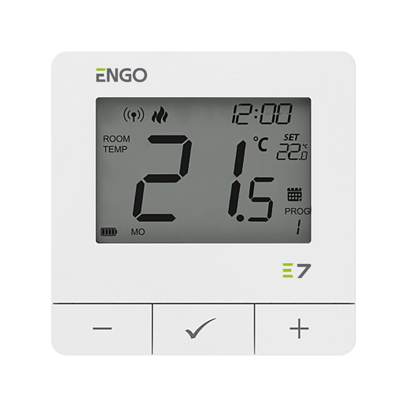 ENGO Controls E7-RFW - Programowany, bezprzewodowy regulator temperatury, biały