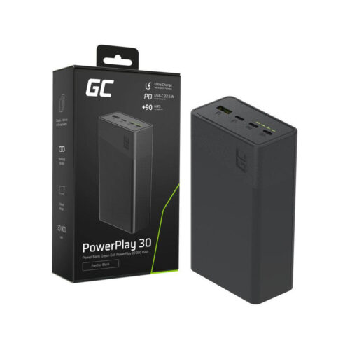 POWERBANK Greencell PowerPlay 30 30000mAh SZYBKIE ŁADOWANIE 22,5W 3x USB-C PD 1x USB-A