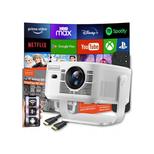 Mini Projektor Przenośny Rzutnik Android 14 WiFi Zenwire PrimeView IMC460 Pro