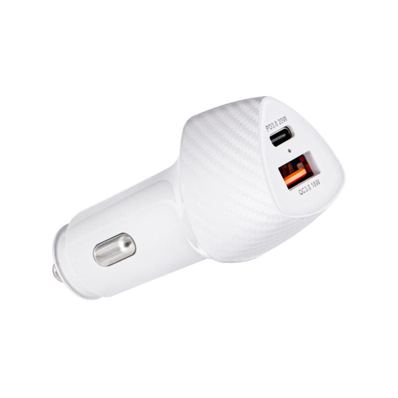 ŁADOWARKA SAMOCHODOWA Forcell Carbon CC50-1A1C 38 W 1x USB-C 1x USB-A PD 3.0 QC 3.0 BIAŁA
