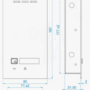 aco_wymiary_1a ACO FAM-P-1NPACC panel pod tynk 1-lokator czyt. brel.