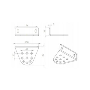 Uchwyt Beninca B.SR (1szt.) do siłowników BILL i BOB