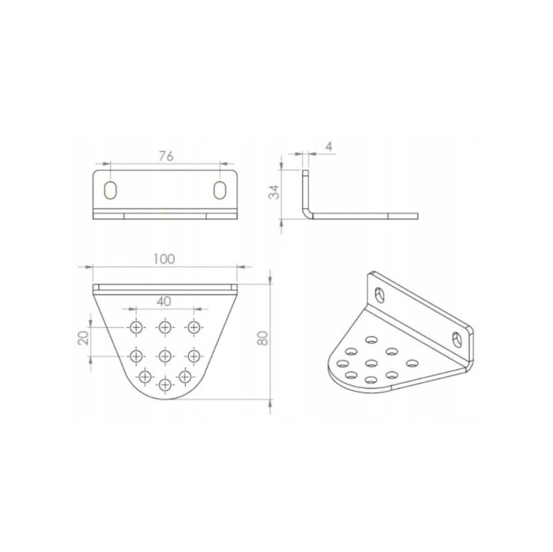 Uchwyt Beninca B.SR (1szt.) do siłowników BILL i BOB