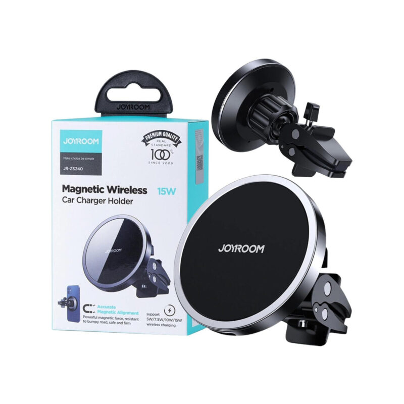 Uchwyt samochodowy magnetyczny ładowarka indukcyjna Joyroom JR-ZS240 Qi 15W MagSafe Apple Iphone