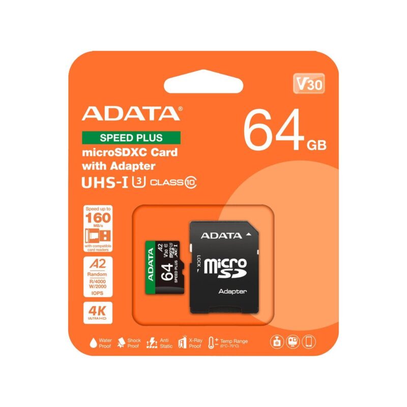 adata_karta_pamici_microsd_speed_plus_64gb_uhs1_u3_v30_a2_160140_mbs_e1dbb8fa8f719 Adata Karta pamięci microSD Speed Plus 64GB UHS1 U3 V30 A2 160/140 MB/s