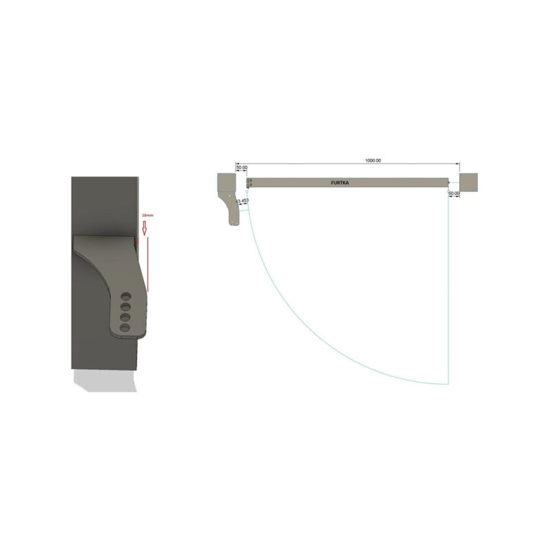 Uchwyty MOD.80/10/16 na słupek do napędów z otworami 10mm: Beninca, NICE, BFT Athos, DEA itd.