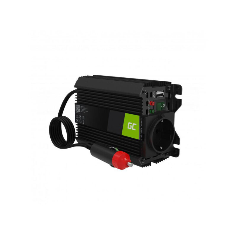 PRZETWORNICA NAPIĘCIA INWERTER Green Cell PRO 12V / 230V 150W/300W MODYFIKOWANA SINUSOIDA INVGC06