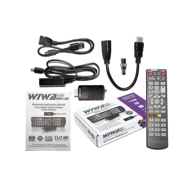 Tuner DVB-T/T2 WIWA H.265 MINI LED