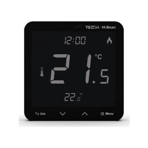 Przewodowy regulator pokojowy sinum czarny R-S3 Tech Sterowniki