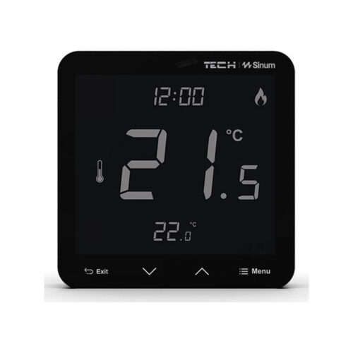 Przewodowy regulator pokojowy sinum czarny R-S3 Tech Sterowniki