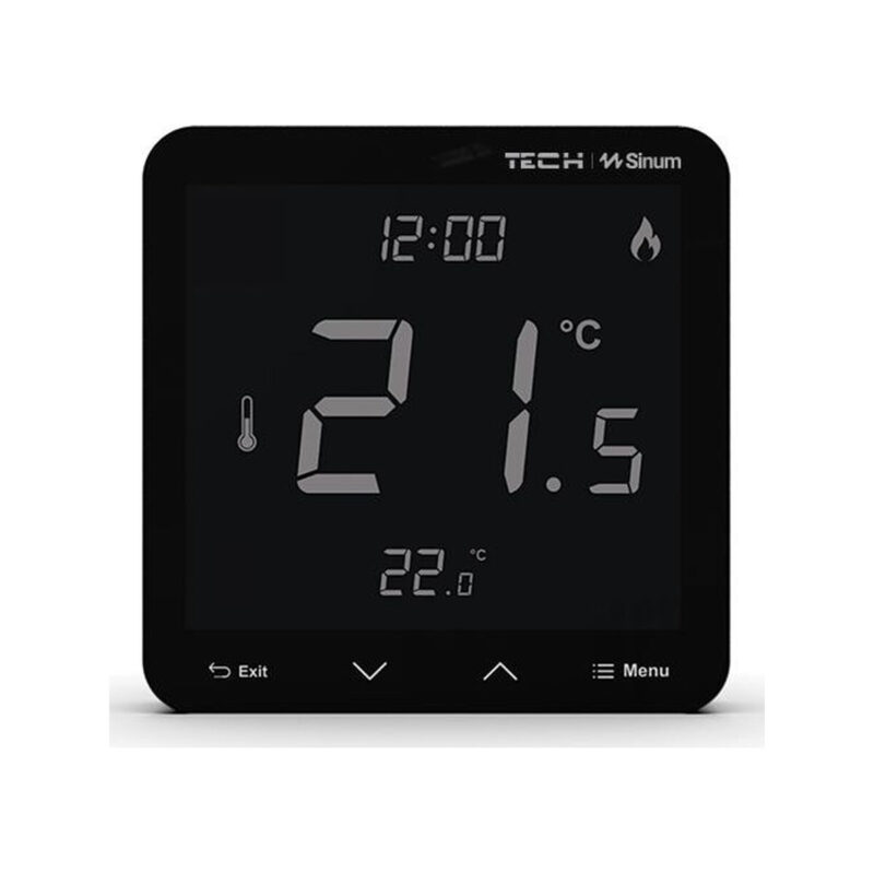 Przewodowy regulator pokojowy sinum czarny R-S3 Tech Sterowniki