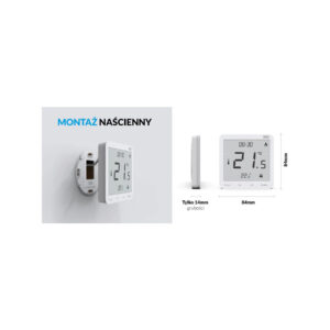 Przewodowy regulator pokojowy czarny R-10S PLUS Tech Sterowniki