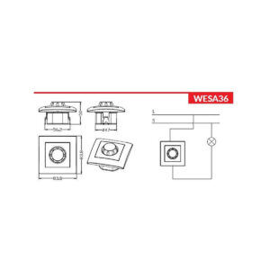 Ściemniacz obrotowy LED  200/600W VCX WESA LC 36A Biały