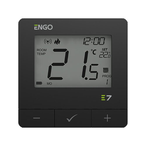 ENGO Controls E7-RFB - Programowany, bezprzewodowy regulator temperatury, czarny