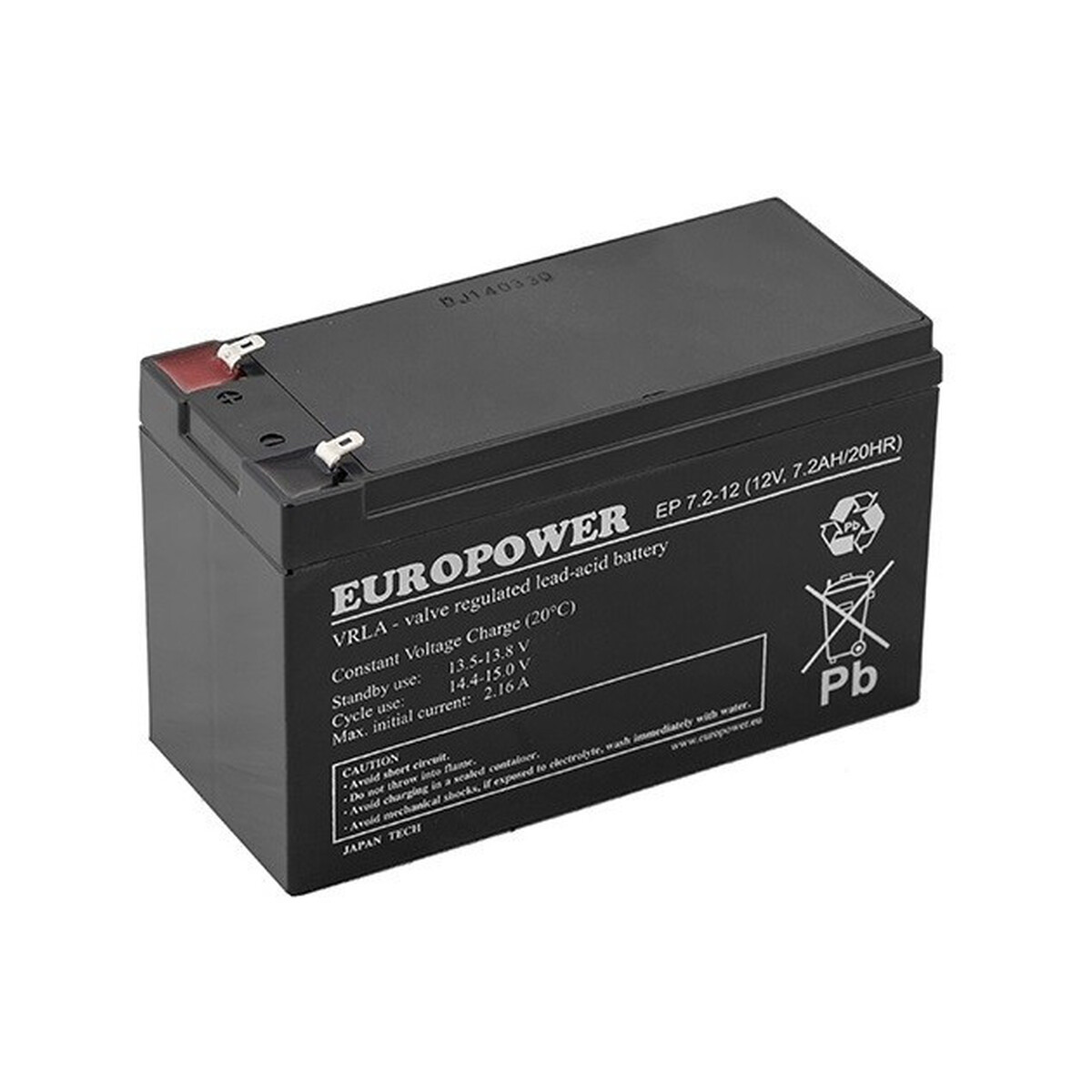 Akumulator AGM EUROPOWER serii EP 12V 7,2Ah (Żywotność 6-9 lat)