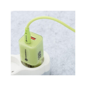 b143ef686242761fba302c17ae54e0af_original ŁADOWARKA SIECIOWA Forcell F-Energy GaN III VT-41 33 W 1x USB-C 1x USB-A PD 3.0 QC 4.0 ZIELONA