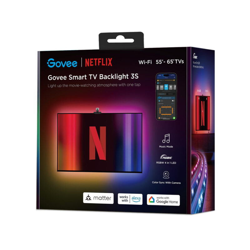b1bcc5224c5accf5e96f90aeafdf1420_original Govee H6098 Envisual TV Backlight Netflix Co-branding Version Taśma LED podświetlenie dla TV 55-65 c