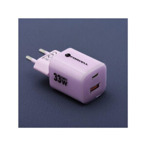 b2c557257a79a455db643143507d52cd_original ŁADOWARKA SIECIOWA Forcell F-Energy GaN III VT-41 33 W 1x USB-C 1x USB-A PD 3.0 QC 4.0 FIOLETOWA