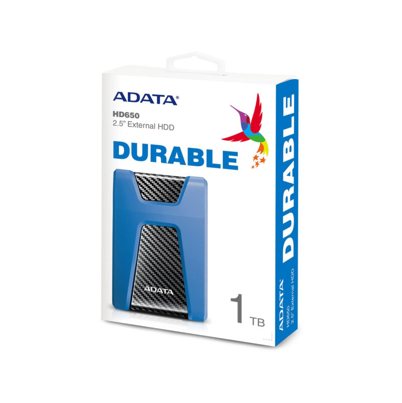 Adata DashDrive Durable HD650 1TB 2.5'' USB3.1 Niebieski