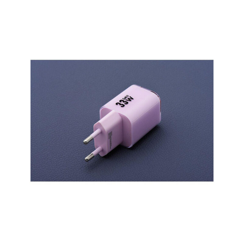 b2e4f0f248a6e90ad3e2926b1511e37b_original ŁADOWARKA SIECIOWA Forcell F-Energy GaN III VT-41 33 W 1x USB-C 1x USB-A PD 3.0 QC 4.0 FIOLETOWA