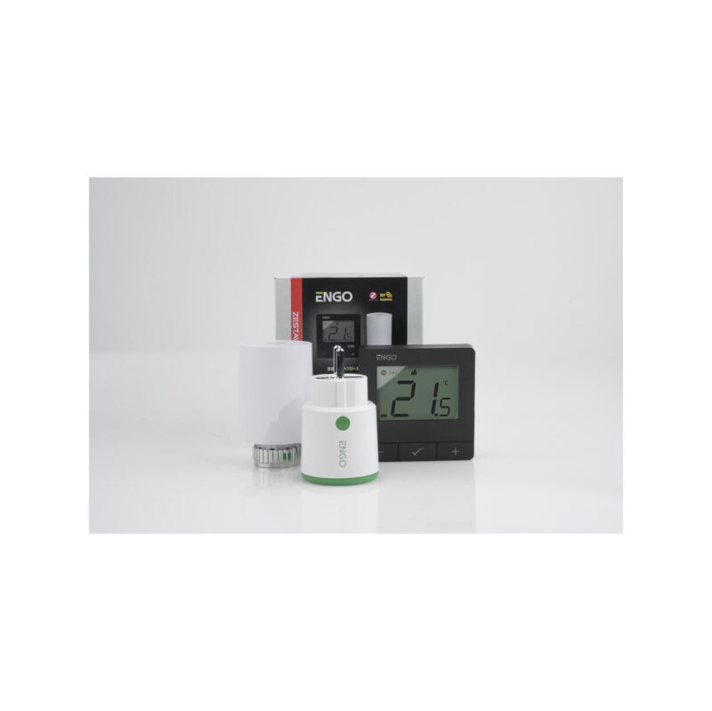 ENGO Controls Inteligentny zestaw ogrzewania Czarny (E25-BATB-4 + ETRV-M30 + EPlug WiFi)