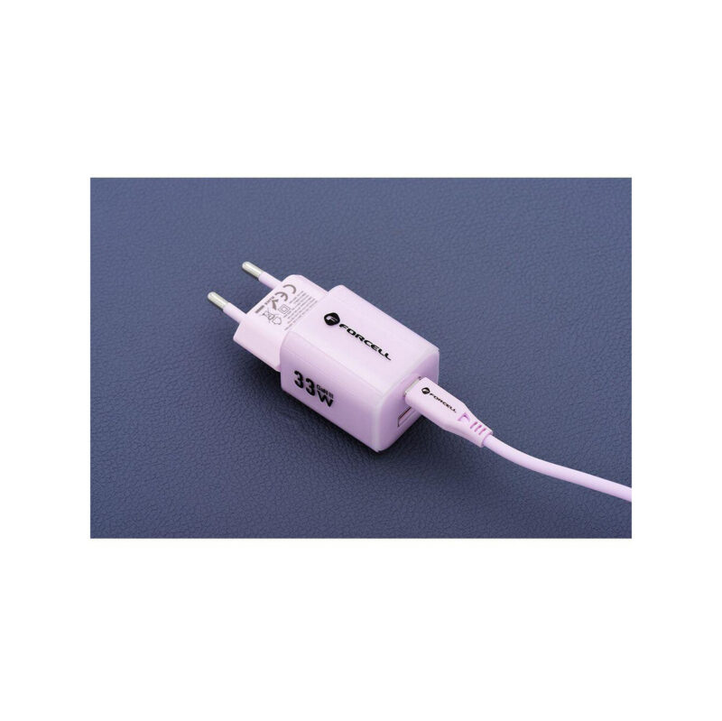 b2fe7d80efc2fccd25f86754f6f34b79_original ŁADOWARKA SIECIOWA Forcell F-Energy GaN III VT-41 33 W 1x USB-C 1x USB-A PD 3.0 QC 4.0 FIOLETOWA