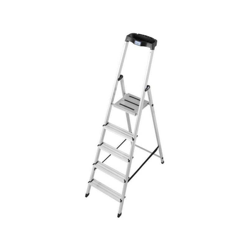 Drabina aluminiowa jednostronna Krause SAFETY 1x5 z półką