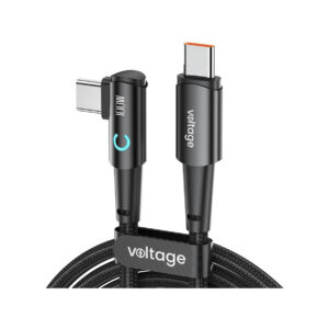 Kabel USB-C / USB-C kątowy Voltage PowerAngle 100W PD 100cm czarny