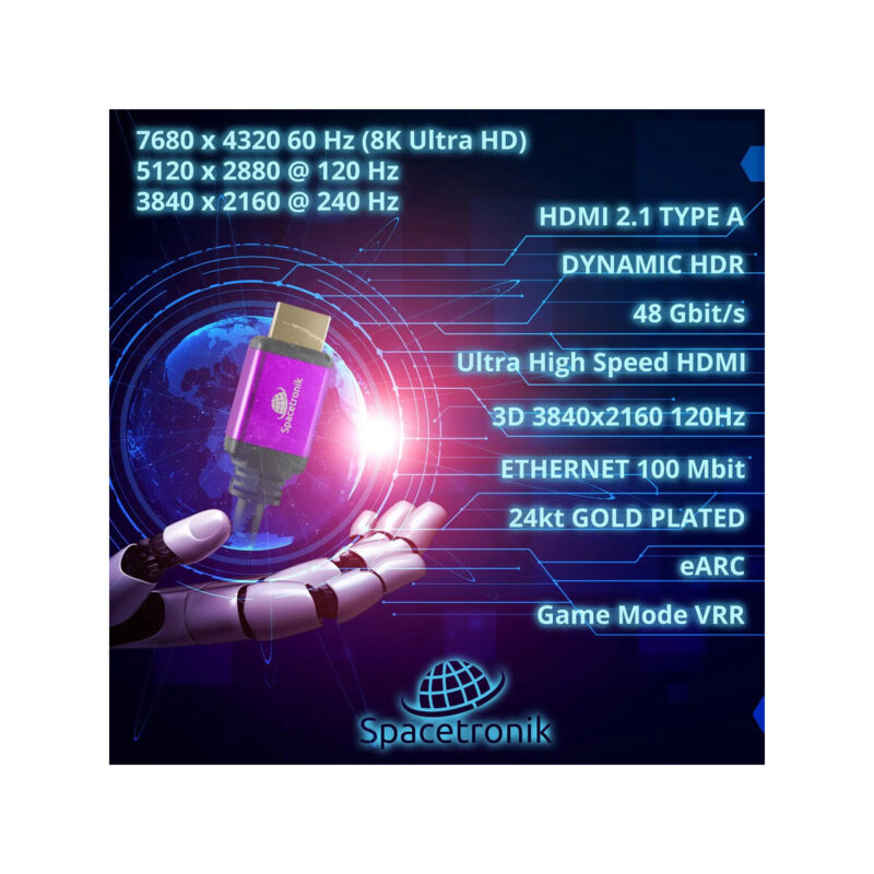 Kabel HDMI 2.1 8K Spacetronik SH-SPR015 1,5m