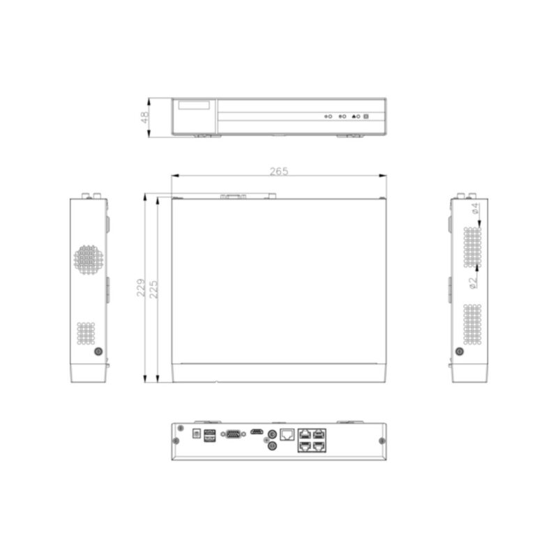 Rejestrator 5w1 Hilook 8 kanałowy 5MP DVR-8CH-5MP z dyskiem 2TB