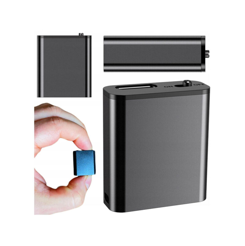Mini Dyktafon Szpiegowski Mały 16GB Detekcja DSP Magnes Brelok Zawieszka HQ