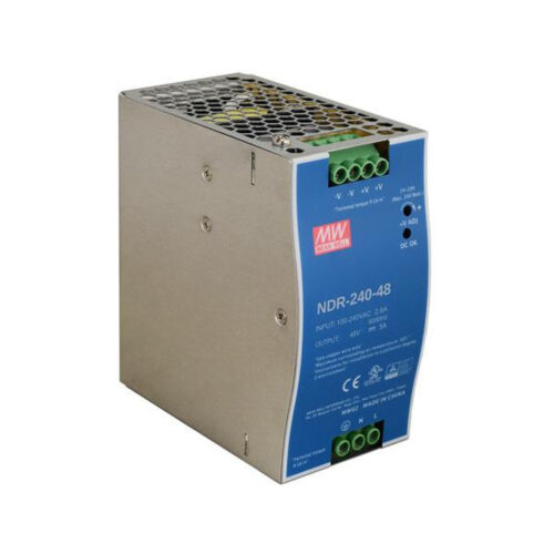 ZASILACZ IMPULSOWY NA SZYNĘ DIN MEAN WELL NDR-240-48 48V/240W/5A