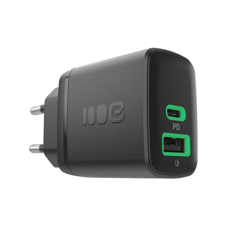 ŁADOWARKA SIECIOWA Greencell PowerSource Duo30 30W 1xUSB-C 1xUSB-A PD 3.0 QC 4.0+ czarna