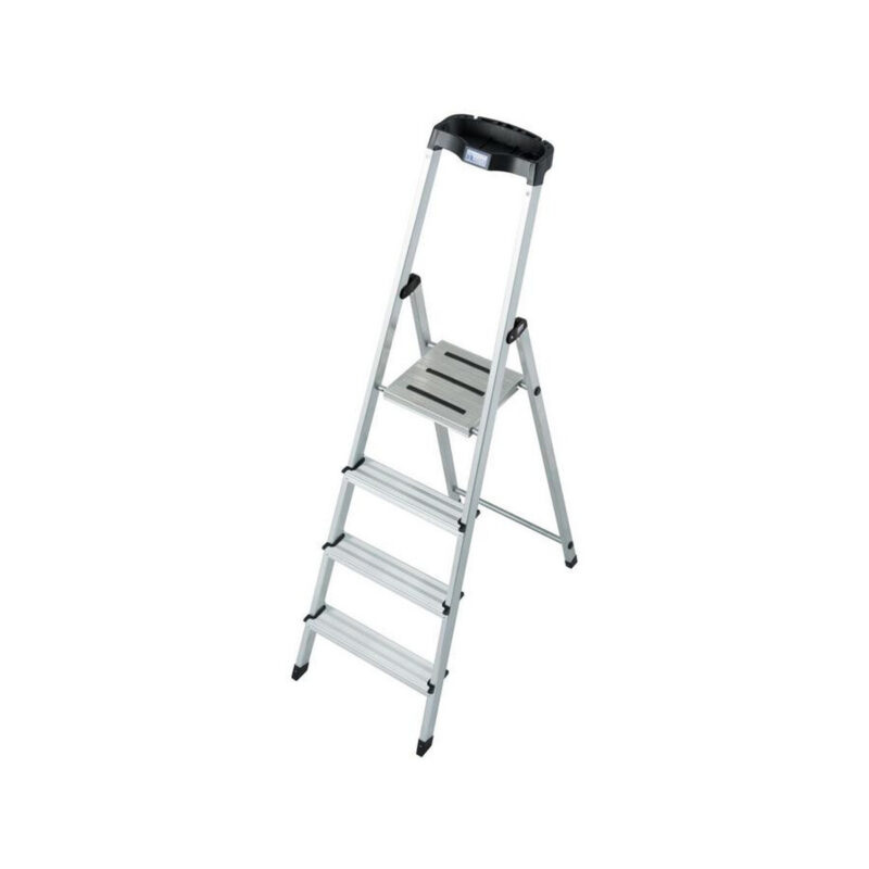 Drabina aluminiowa jednostronna Krause SAFETY 1x4 z półką