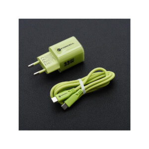 b5121e66c05c9aa011ece59fcf012ca3_original ŁADOWARKA SIECIOWA Forcell F-Energy GaN III VT-41 33 W 1x USB-C 1x USB-A PD 3.0 QC 4.0 ZIELONA