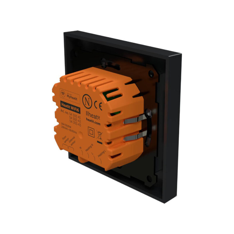 Termostat Heatit WiFi6 Black Matt Wi-Fi Thermostat 3600W 16A