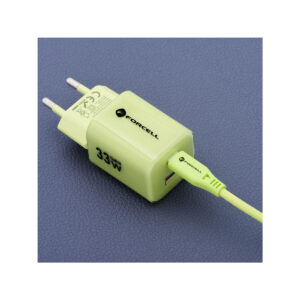 b57ff6e80049c9f9c56411508e2db0d6_original ŁADOWARKA SIECIOWA Forcell F-Energy GaN III VT-41 33 W 1x USB-C 1x USB-A PD 3.0 QC 4.0 ZIELONA
