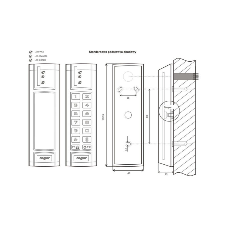Czytnik zbliżeniowy ROGER PRT12EM