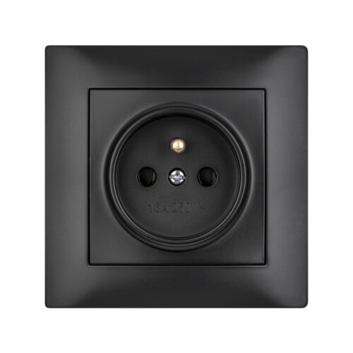 Gniazdo pojedyncze z uziemieniem VCX WESA LC 13 Czarny