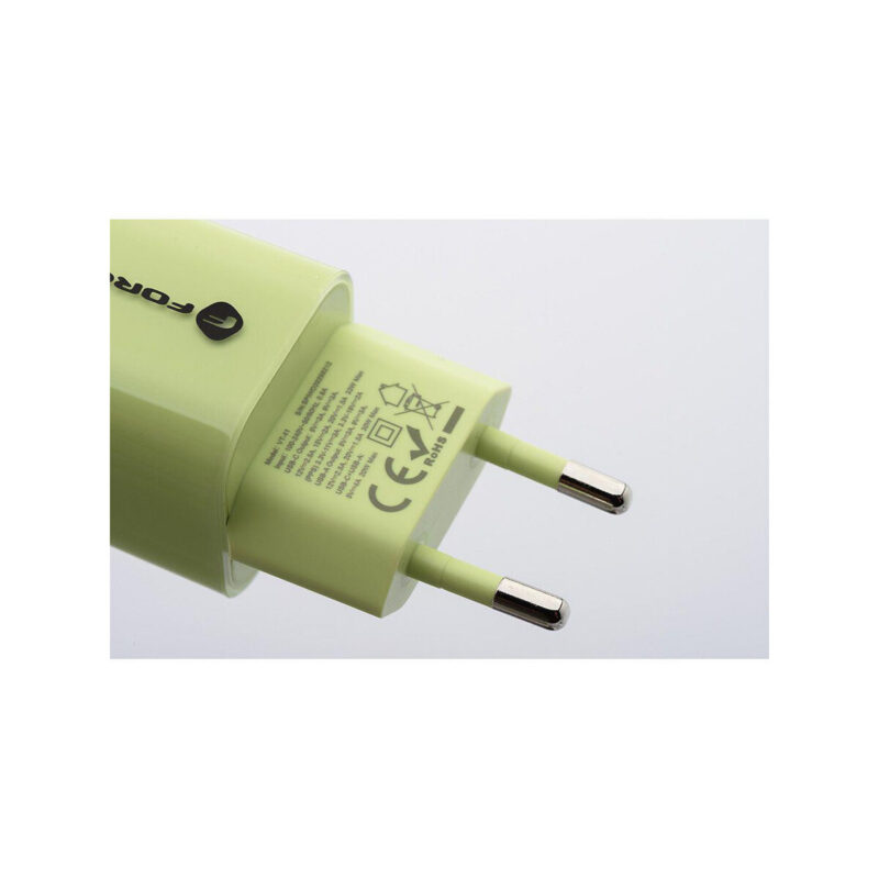 b70cd085c8ba0ca5615022aa5ee104af_original ŁADOWARKA SIECIOWA Forcell F-Energy GaN III VT-41 33 W 1x USB-C 1x USB-A PD 3.0 QC 4.0 ZIELONA