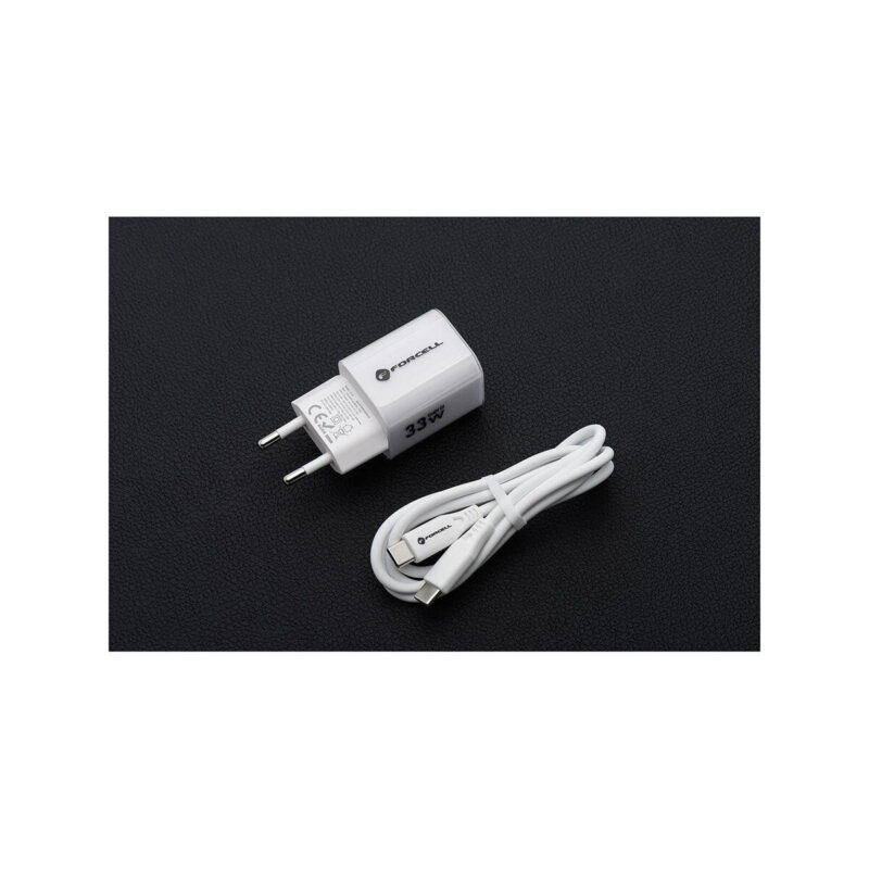 b750fc8669cab0655b361a1748a976cf_original ŁADOWARKA SIECIOWA Forcell F-Energy GaN III VT-41 33 W 1x USB-C 1x USB-A PD 3.0 QC 4.0 BIAŁA