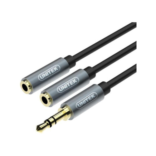 Przejściówka Unitek Y-C956ABK miniJack 3,5mm (M) - 2x 3,5mm (F)