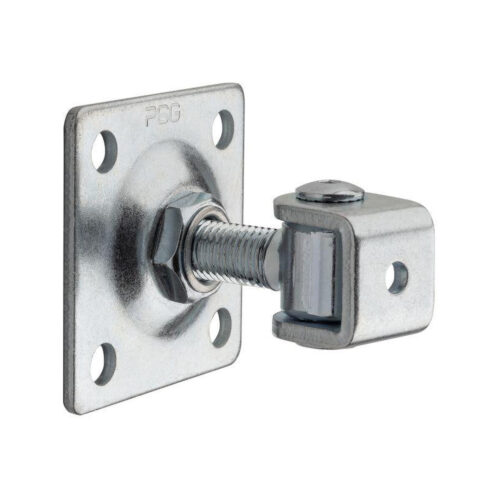 Zawias PSG 61.018.01 z szyldem 80x80x3mm - gwint M16 (regulowany, ucho ocynkowane)