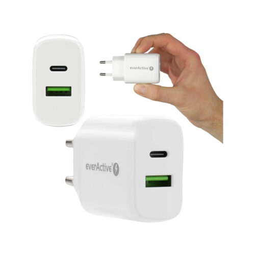 ŁADOWARKA SIECIOWA everActive SC-370Q 25W 1xUSB-C 1xUSB-A PD PPS