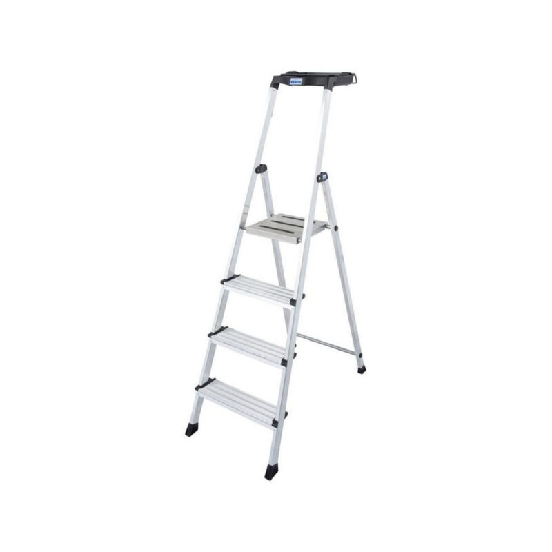 Drabina aluminiowa jednostronna Krause SECURY MultiGrip 1x4 z półką