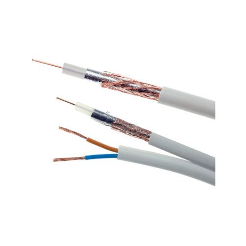 Przewód kabel koncentryczny z zasilaniem do CCTV BIAŁY K60+2x0,5mm2 ELEKTROKABEL 1m