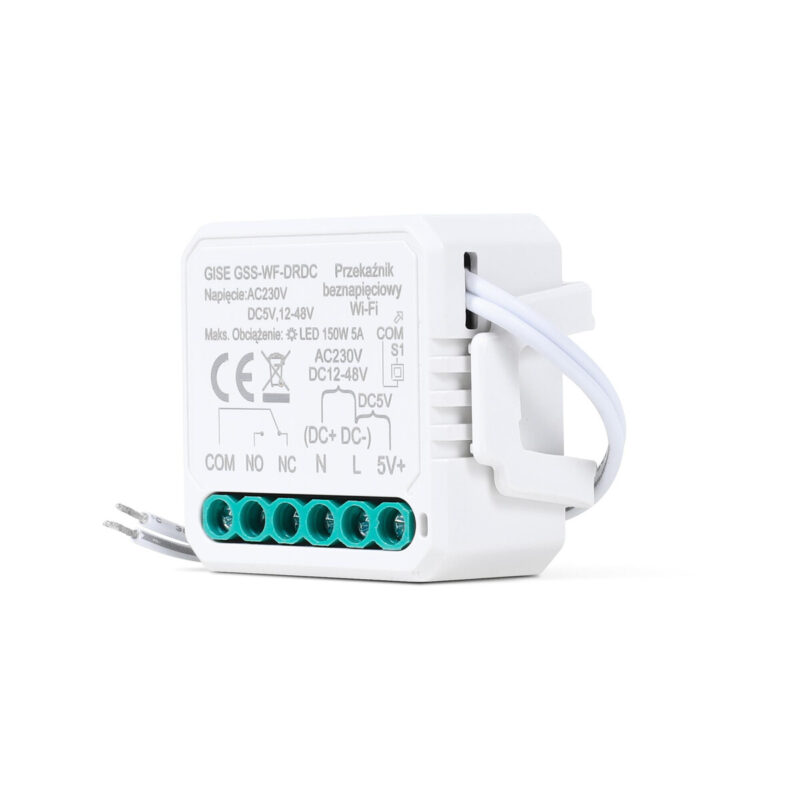 GISE Smart Pojedynczy moduł przekaźnikowy bezpotencjałowy niskonapięciowy WiFi | Tuya | GSS-WF-DRDC